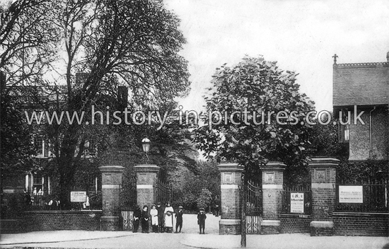 Lloyd Park, Walthamstow, London. c.1915 with recruitment posters for Navy & Army, WWI